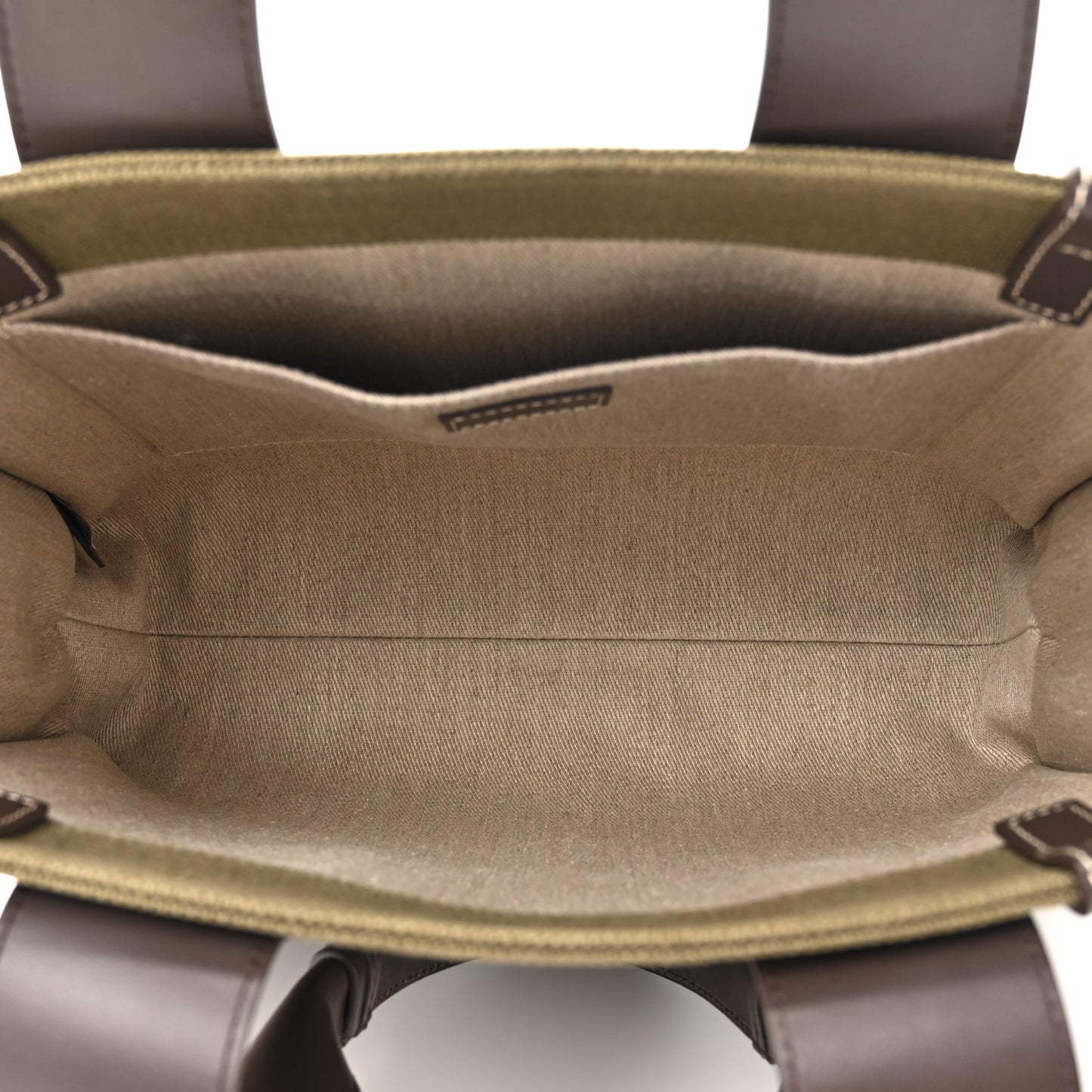 Linen Calfskin Medium Woody Tote Warm Green