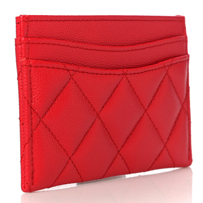 Chanel Caviar Quilted Card Holder Red 3 of 12
