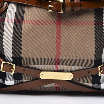 Burberry House Check Bridle Calfskin Medium Lynher Tote Dark Tan 11 of 14