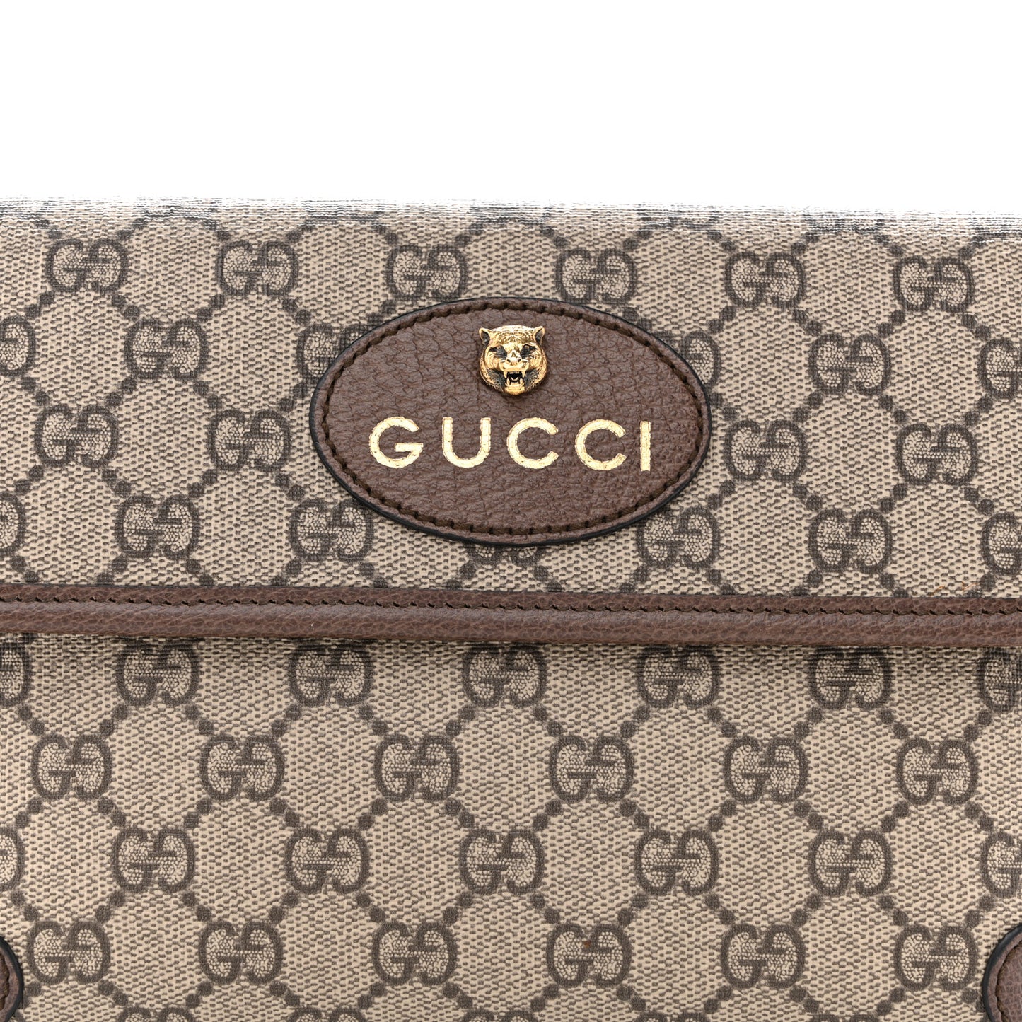 GG Supreme Monogram Neo Vintage Web Belt Bag Brown