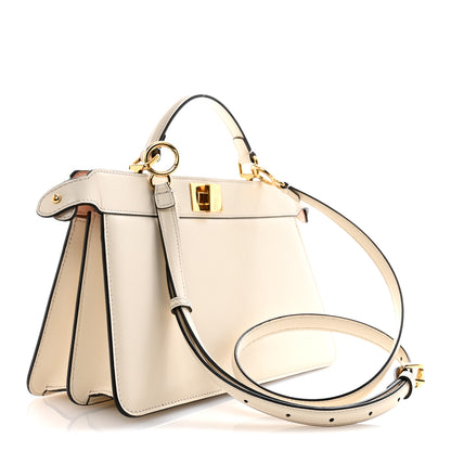 Fendi Vitello King Luxor Shiny Nappa Medium Peekaboo I SEE U East West Satchel White Light Rose 3 of 12