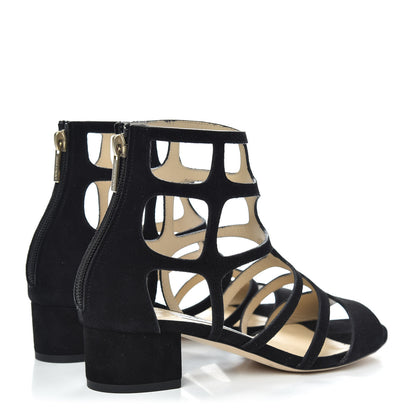 Jimmy Choo Suede Ren 35 Sandals 36 Black 4 of 8