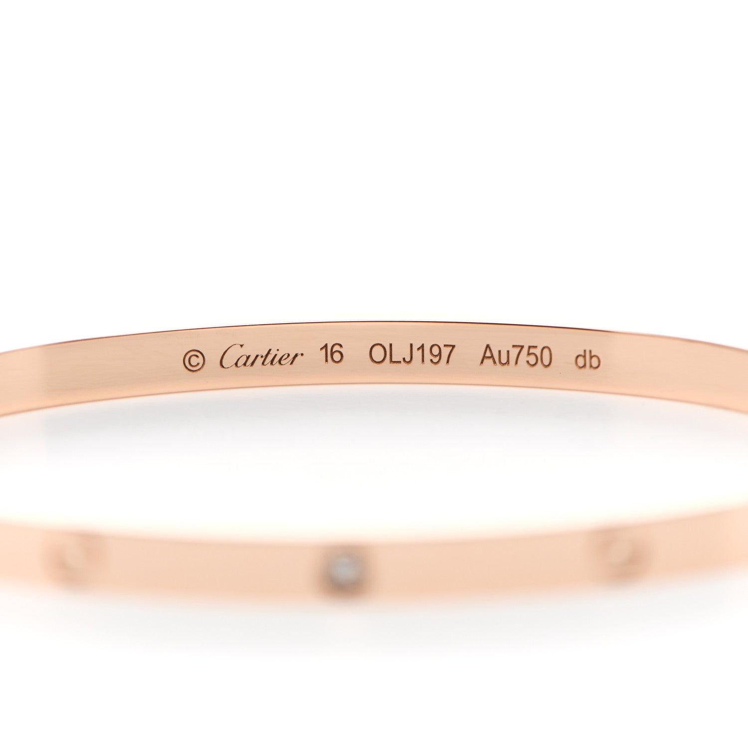 Cartier 18K Pink Gold 6 Diamond Small LOVE Bracelet 16 3 of 5