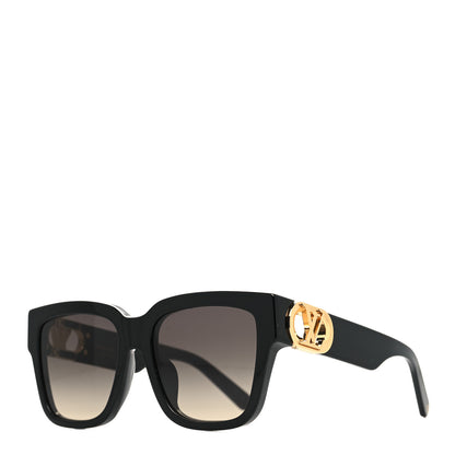 Louis Vuitton Acetate LV Link PM Square Sunglasses Z1566E Black 1 of 8