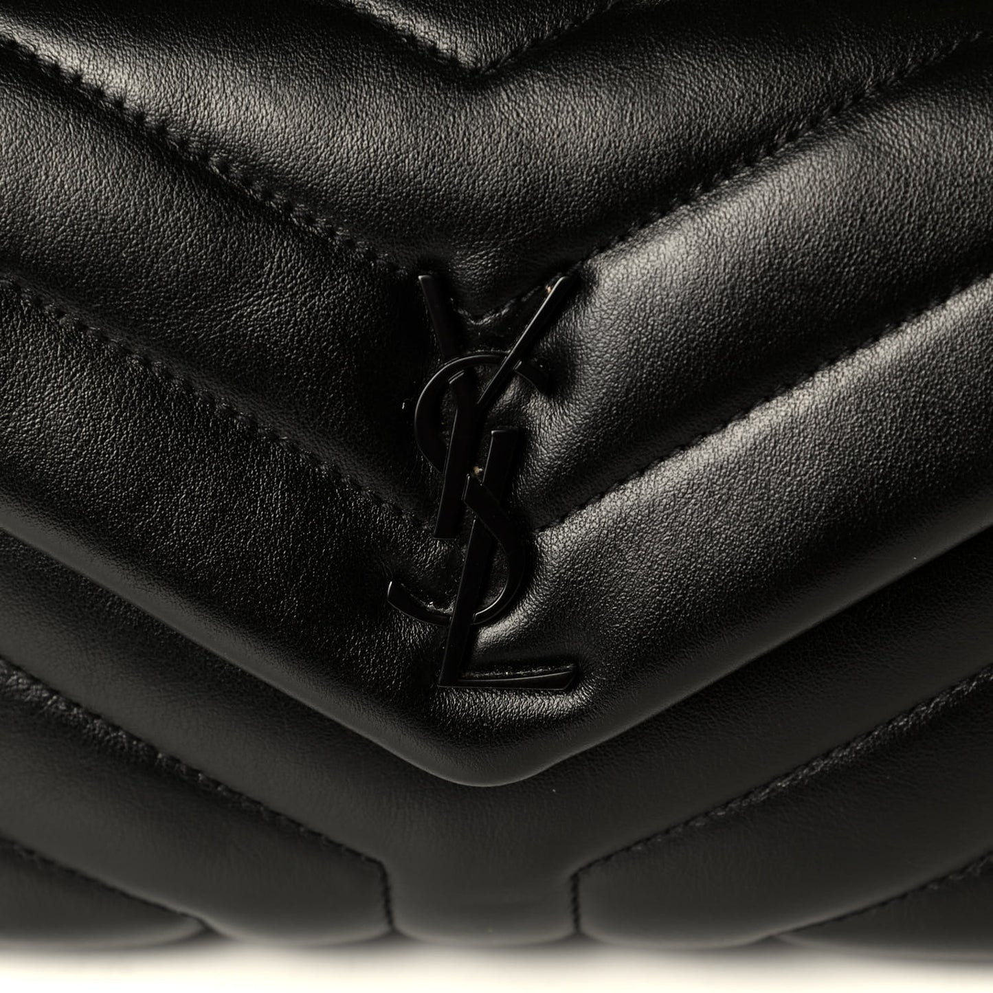 Calfskin Y Quilted Monogram Toy Loulou Crossbody Bag Black