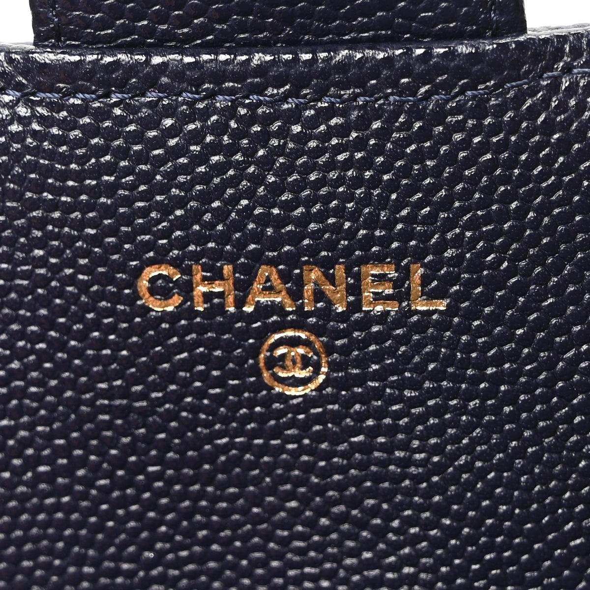 Caviar Quilted Large Gusset Flap Wallet Navy