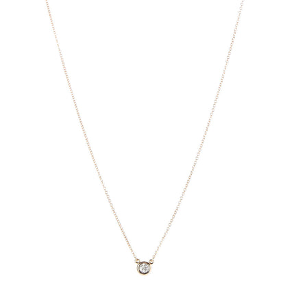 Tiffany 18K Rose Gold Diamond .17ct Elsa Peretti Diamonds by the Yard Pendant Necklace 1 of 9