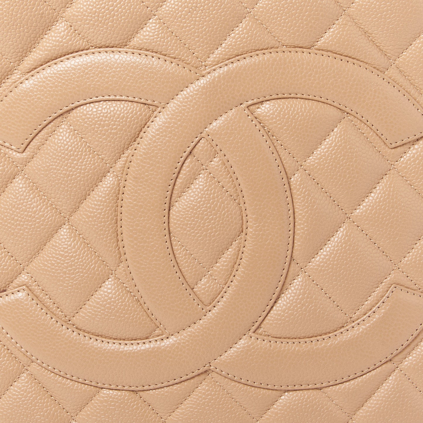 Caviar Quilted Medallion Tote Beige