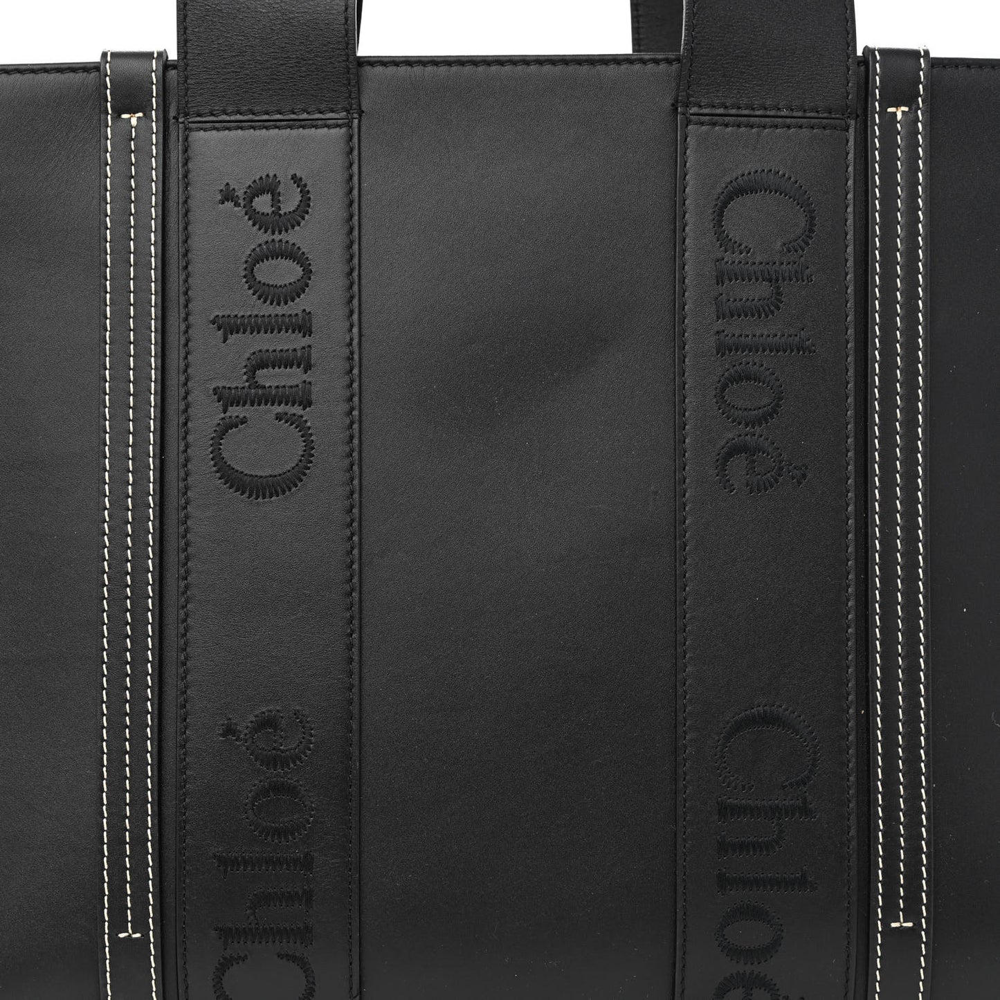Calfskin Medium Woody Tote Black
