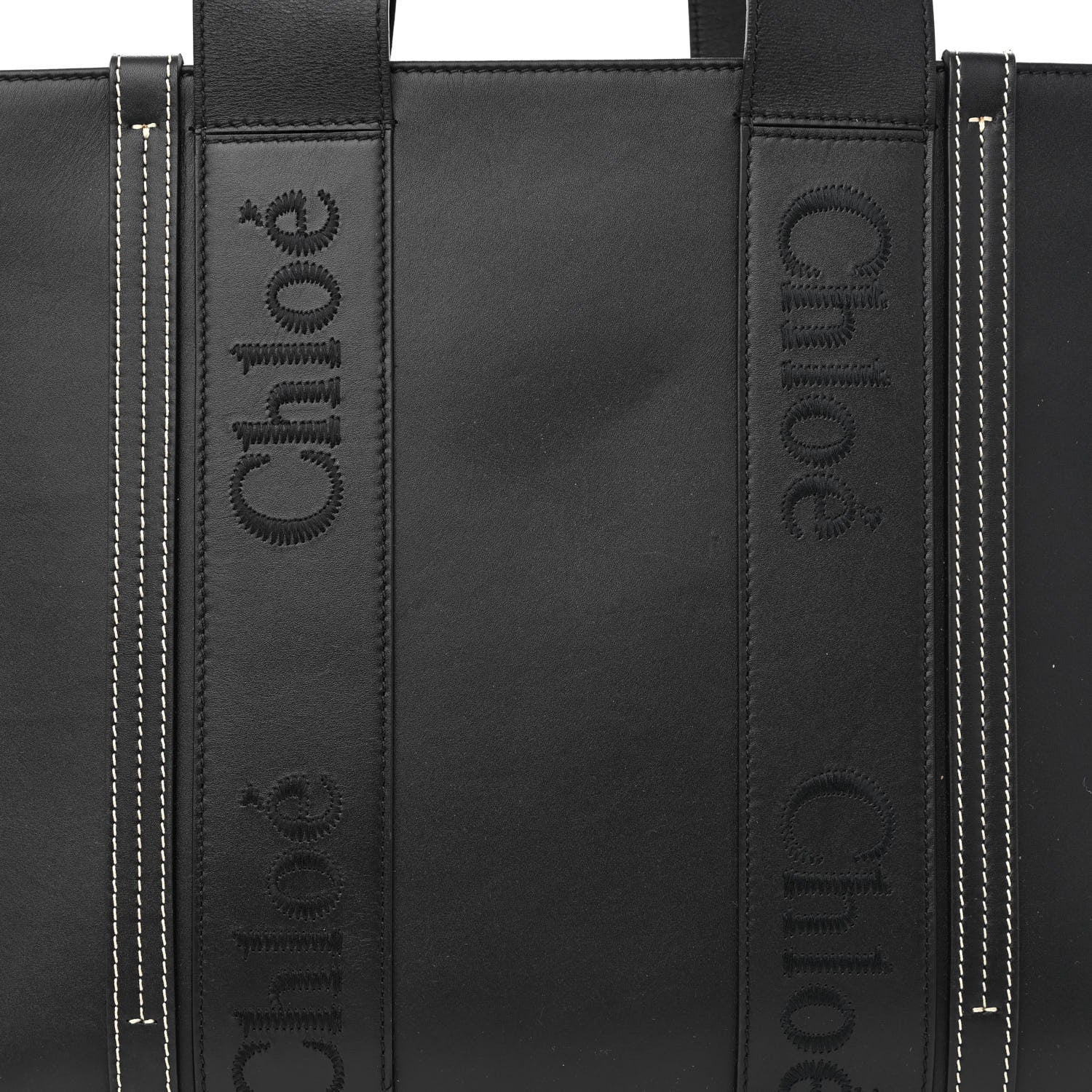 Chloe Calfskin Medium Woody Tote Black 8 of 12