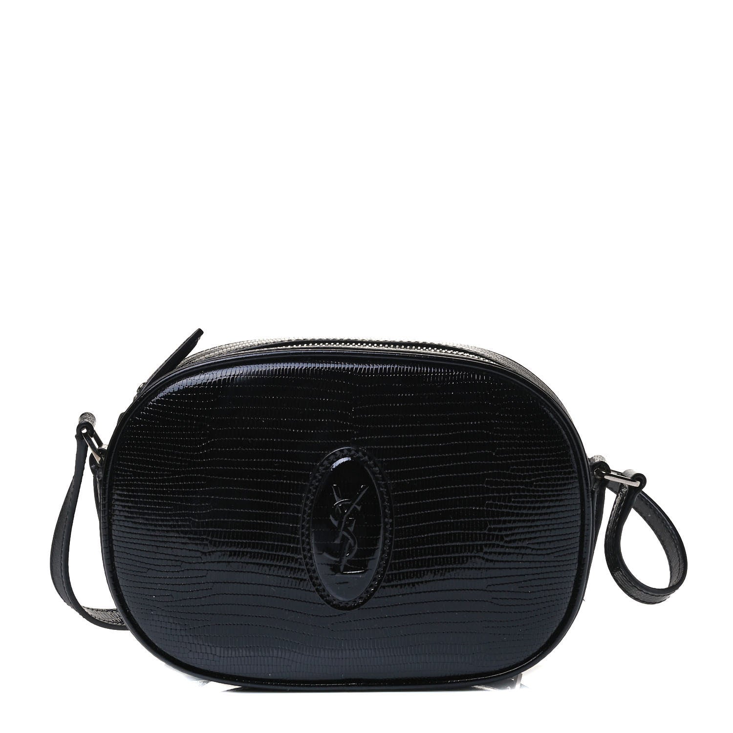 Saint Laurent Calfskin Lizard Embossed Le 61 Camera Bag Black 1 of 4
