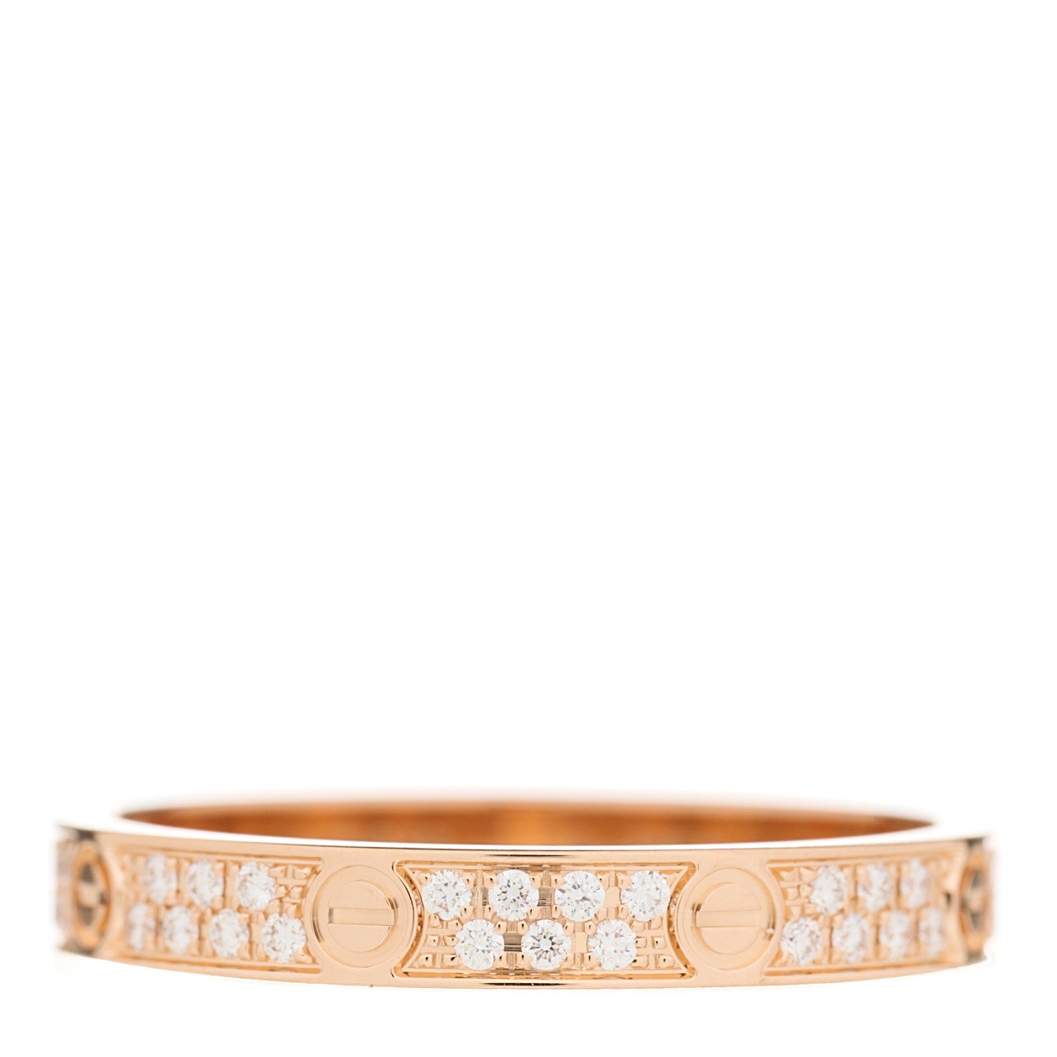 Cartier 18K Pink Gold Diamond 2.6mm LOVE Paved Band Ring 49 4.75 2 of 5