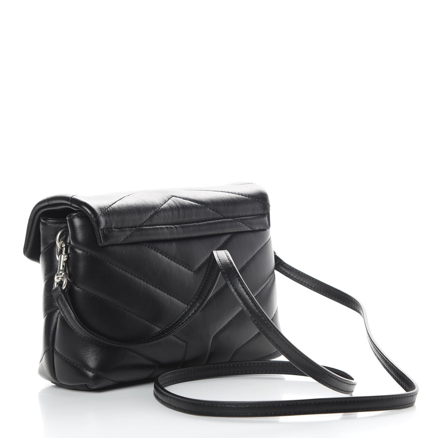 Saint Laurent Calfskin Y Quilted Monogram Toy Loulou Crossbody Bag Black 3 of 10
