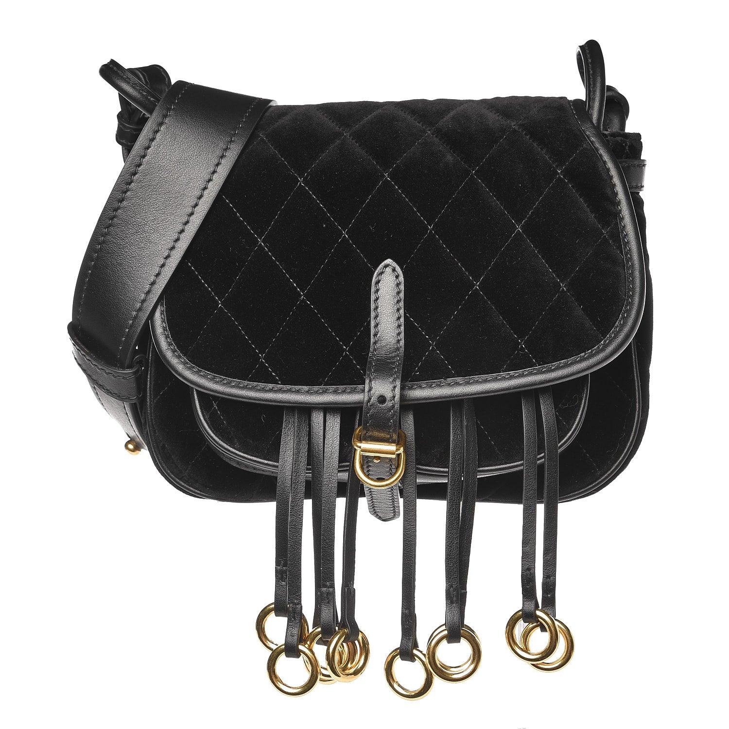 Prada Velluto Impuntu Corsaire Bag Black 1 of 6