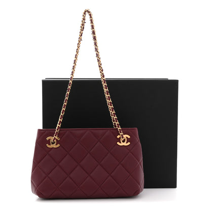 Chanel Lambskin Quilted Small Eyes On You Shopping Bag Dark Burgundy 11 of 11