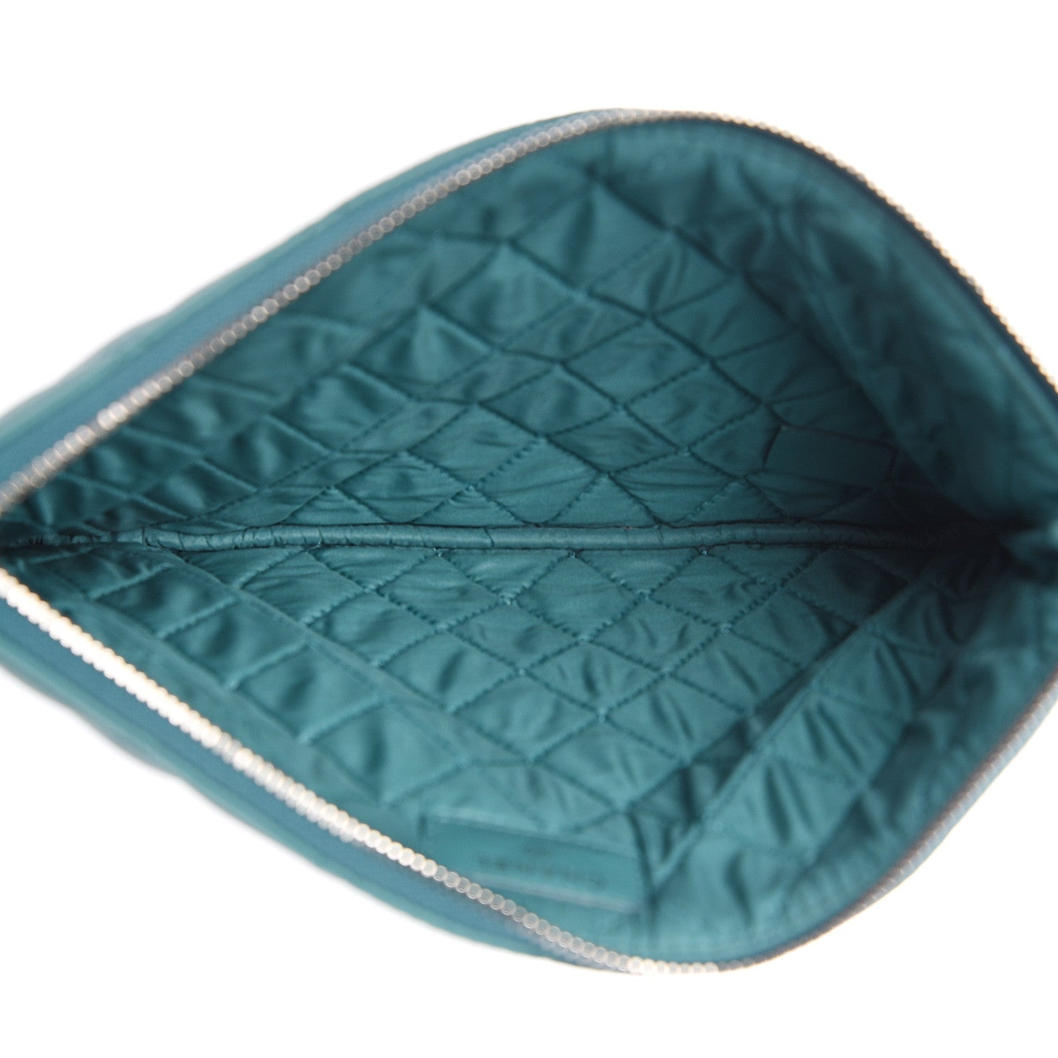 Chanel Lambskin Quilted Medium Cosmetic Case Turquoise 4 of 7