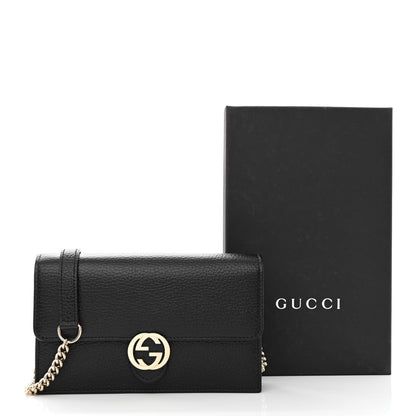Gucci Dollar Calfskin Interlocking G Chain Wallet Black 11 of 11