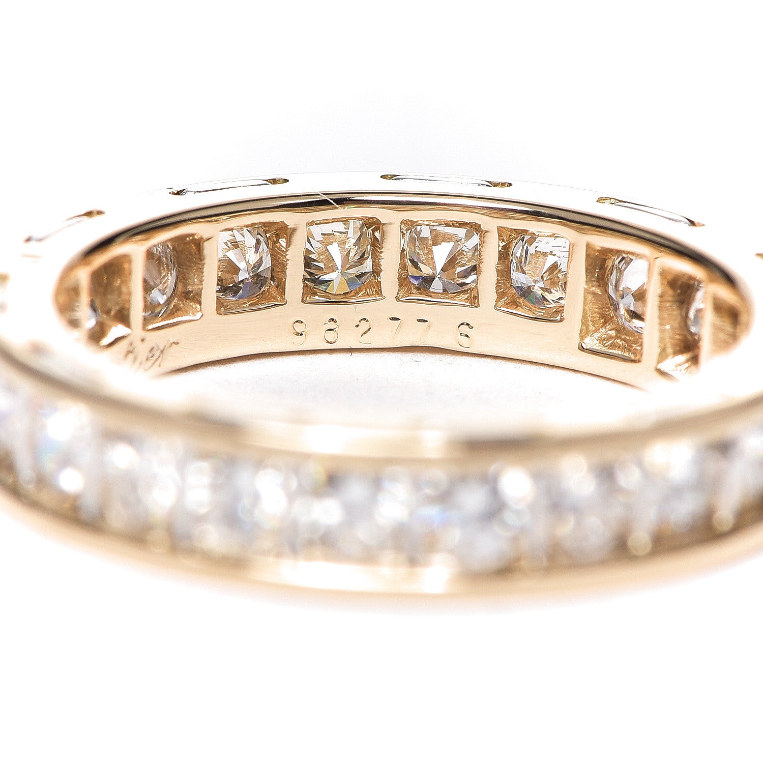 Cartier 18K Yellow Gold Platinum Diamond 4mm Ballerine Wedding Band Ring 51 5.75 4 of 5