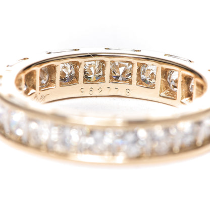 Cartier 18K Yellow Gold Platinum Diamond 4mm Ballerine Wedding Band Ring 51 5.75 4 of 5