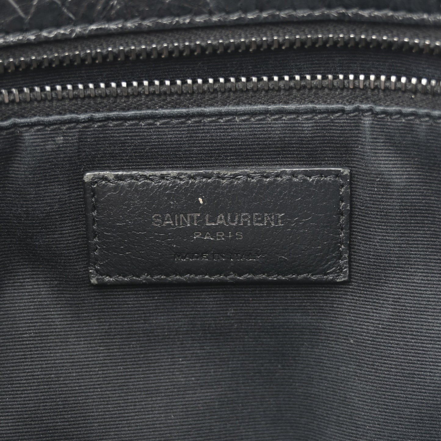 Crinkled Calfskin Matelasse Monogram Large Niki Chain Satchel Black
