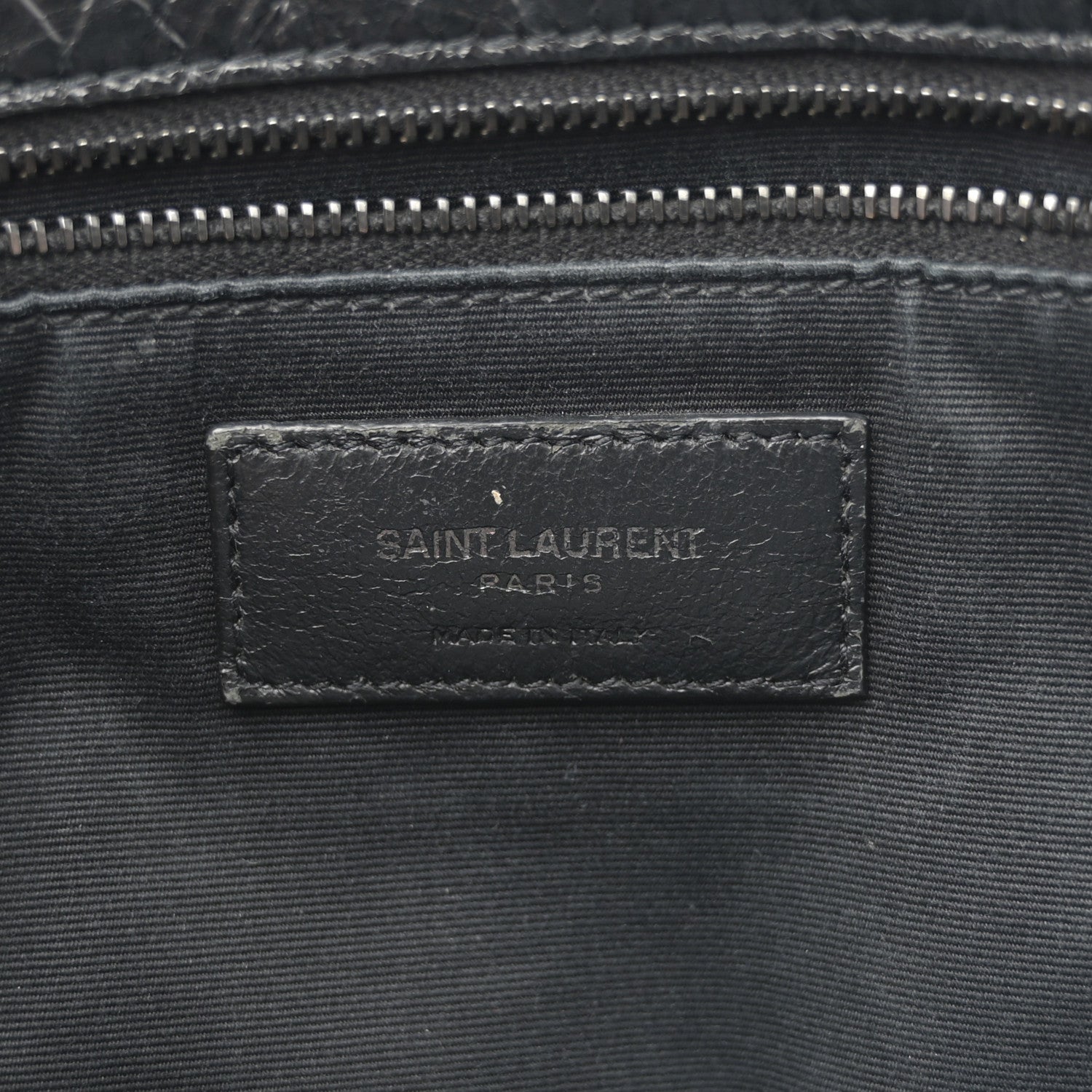 Saint Laurent Crinkled Calfskin Matelasse Monogram Large Niki Chain Satchel Black 6 of 12