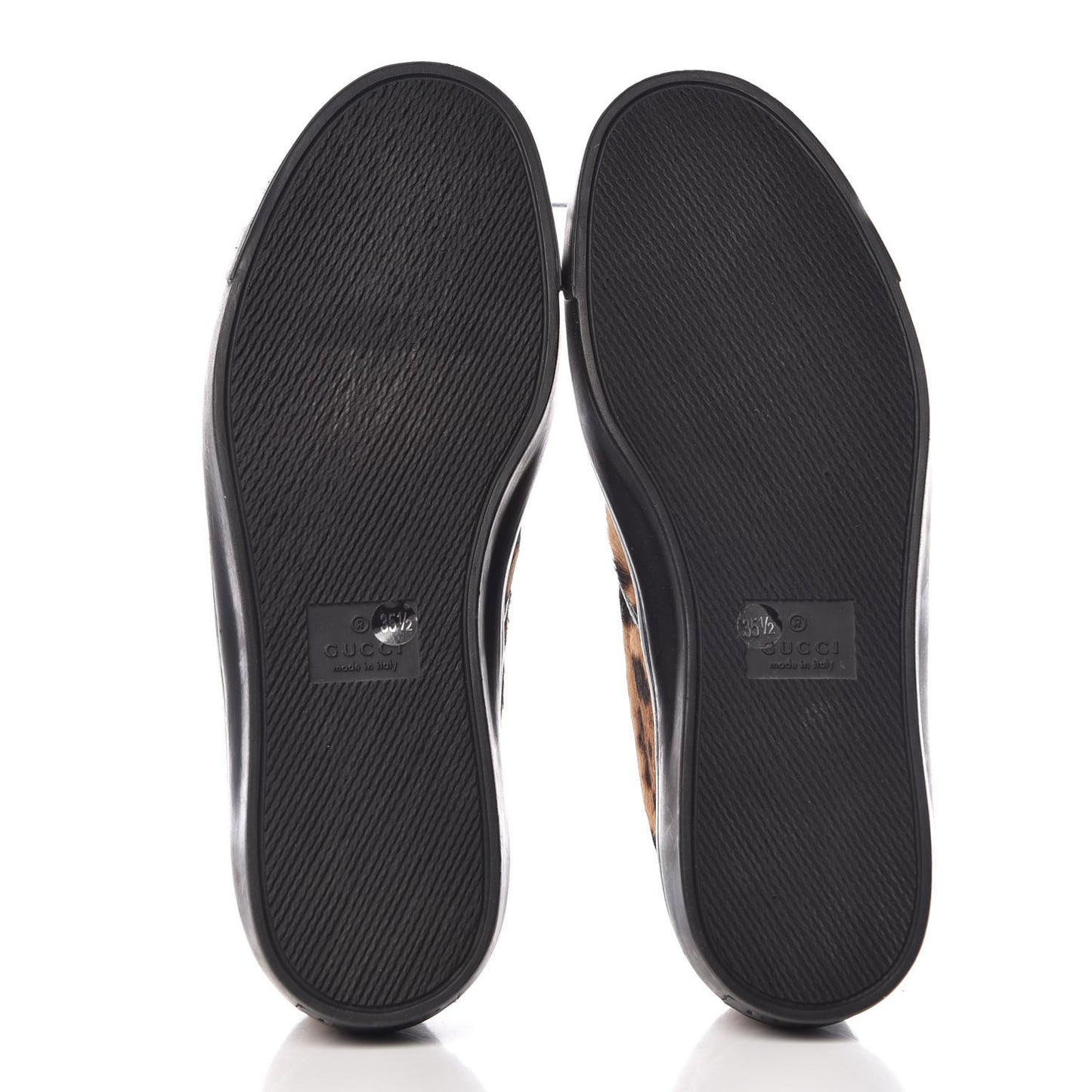 Pony Hair Jaguar Print Slip On Sneakers 35.5