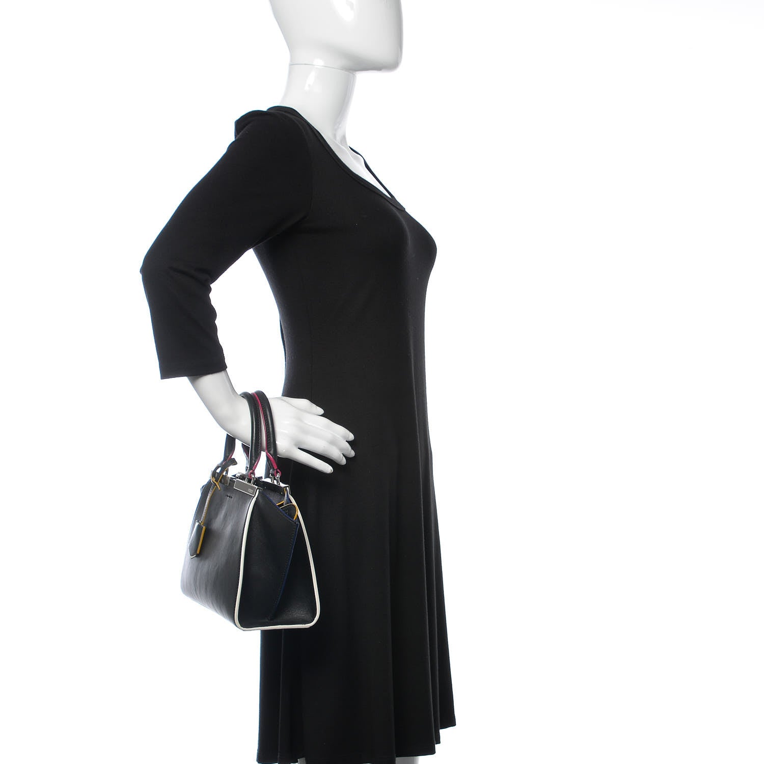 Fendi Vitello Dolce Mini 3Jours Tote Black 3 of 11