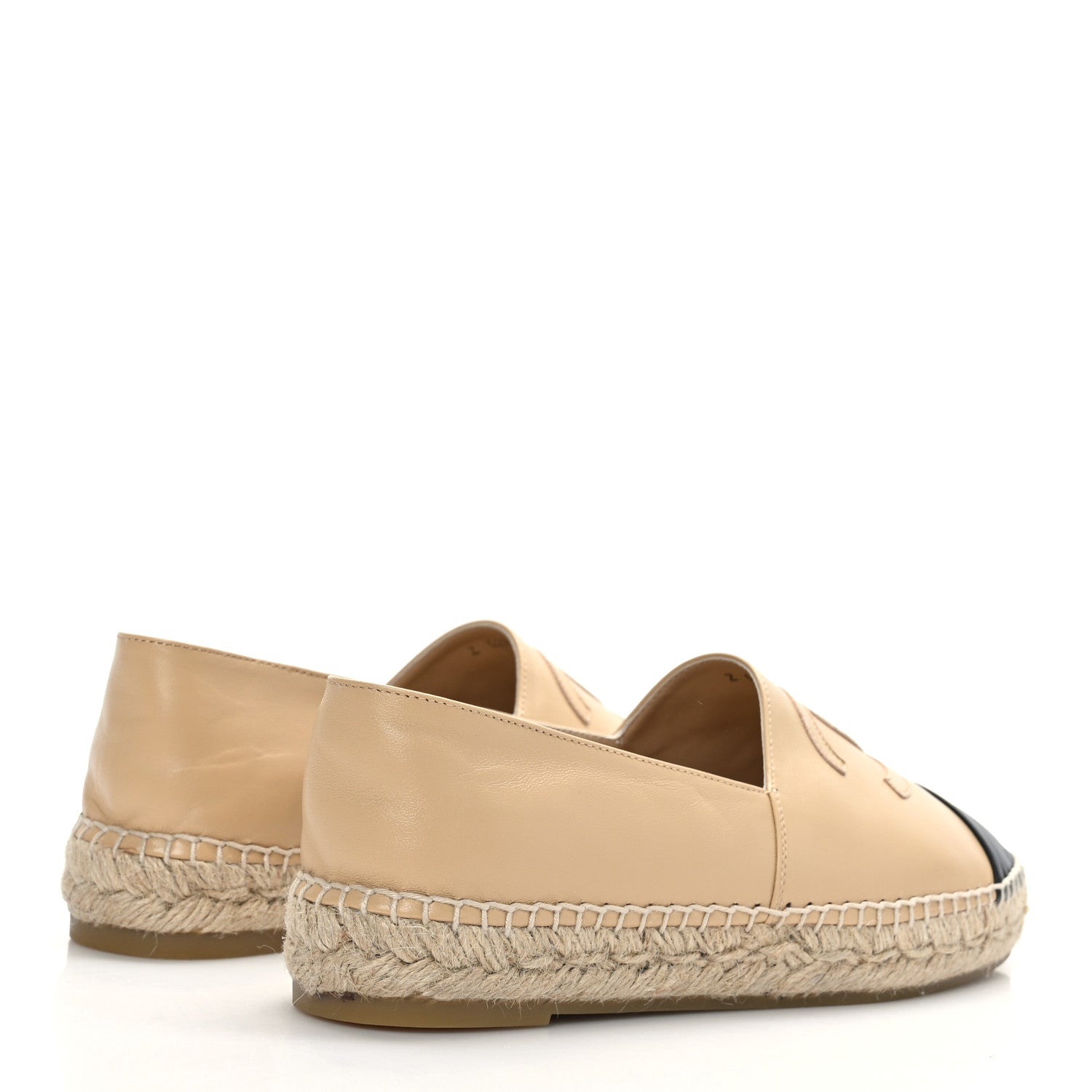 Chanel Lambskin CC Espadrilles 39 Beige Black 4 of 7