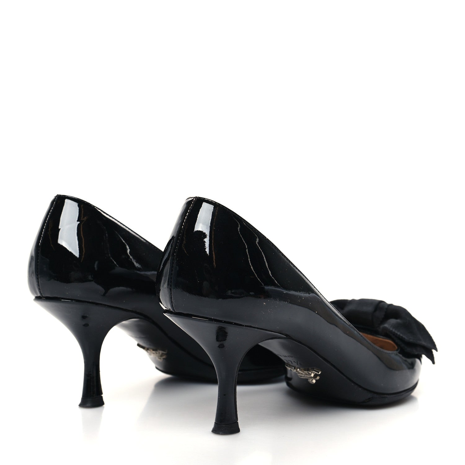 Prada Patent Bow Pumps 37.5 Black 4 of 7
