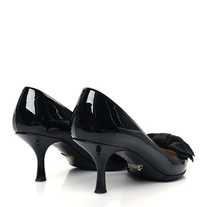 Prada Patent Bow Pumps 37.5 Black 4 of 7