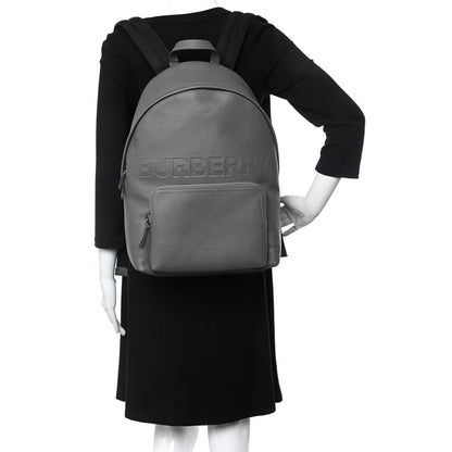 Burberry Calfskin Logo Embossed Backpack Charcoal Grey 2 of 12
