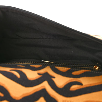 Fendi Canvas Chinese New Year Tiger Embroidered Baguette Black Dark Yellow 5 of 8