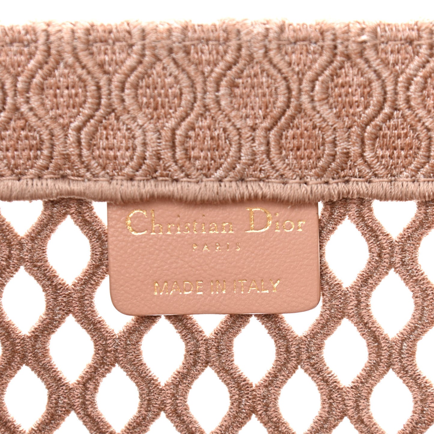 Mesh Embroidered Medium Book Tote Clay