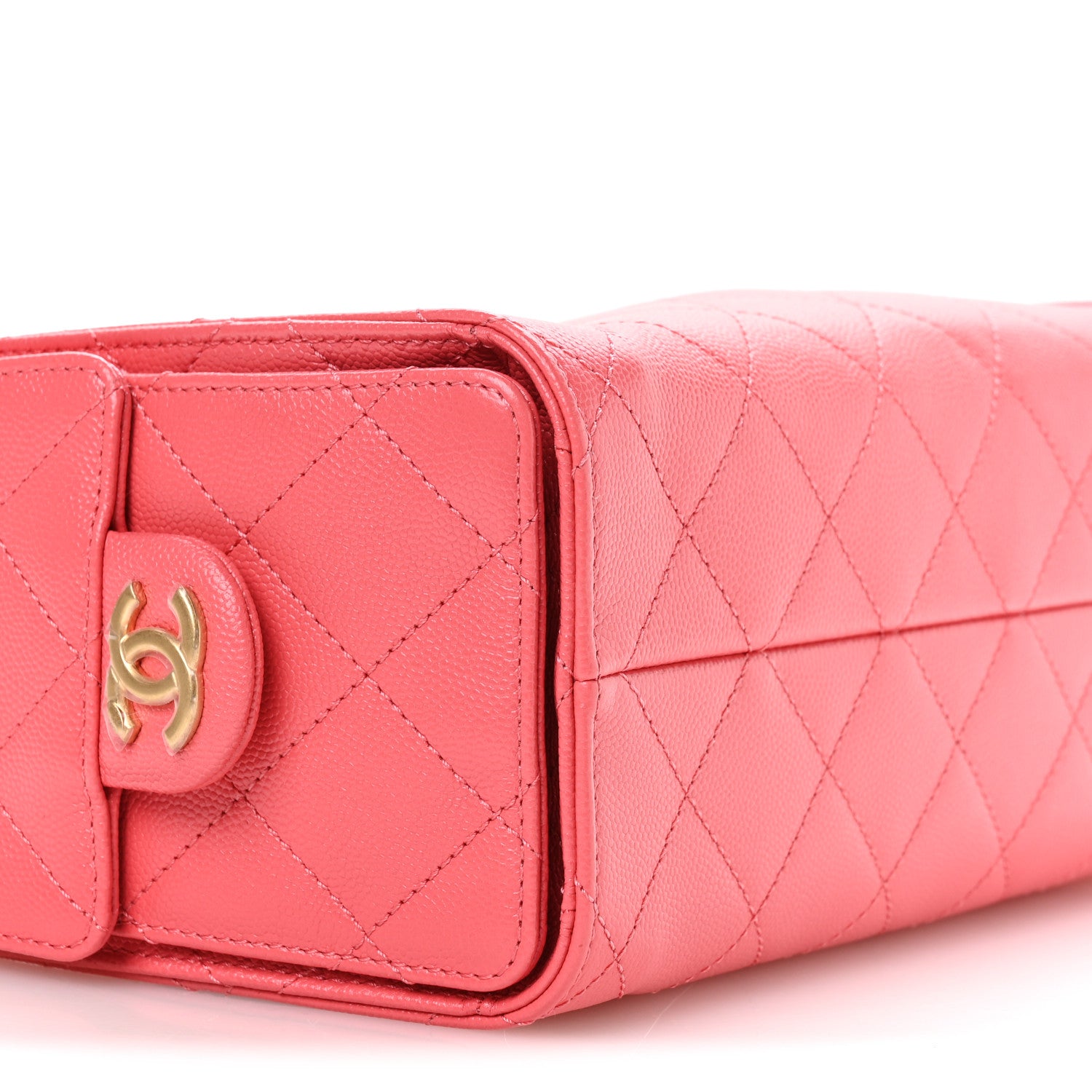 Chanel Caviar Quilted Mini Chanel 25 Handbag Coral 9 of 11