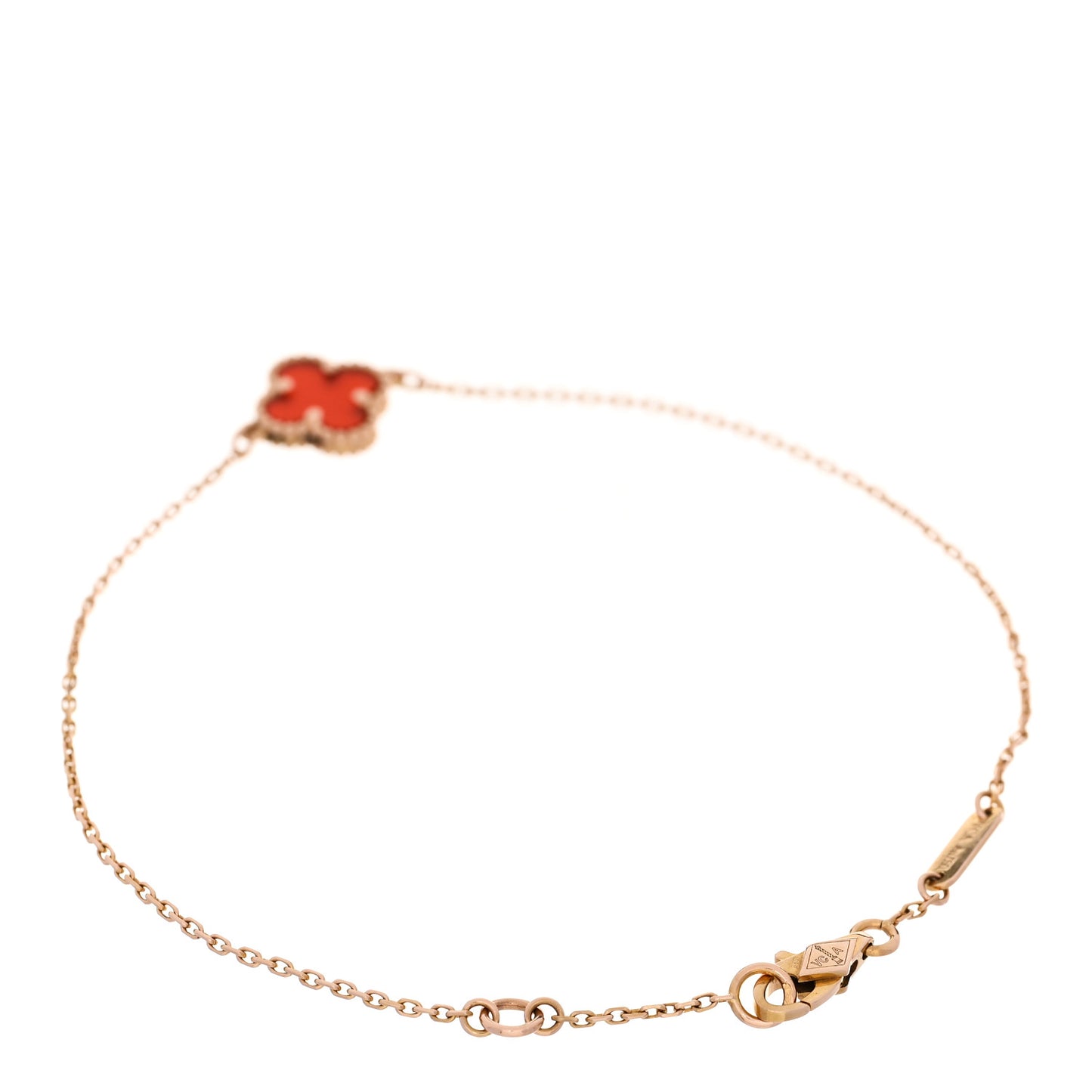 18K Rose Gold Carnelian Sweet Alhambra Bracelet