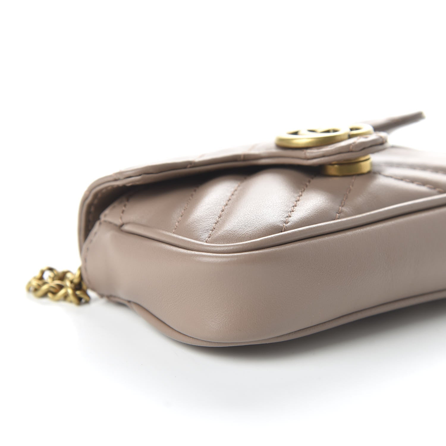Gucci Calfskin Matelasse Heart GG Marmont 2.0 Coin Purse On A Chain Porcelain Rose 6 of 10
