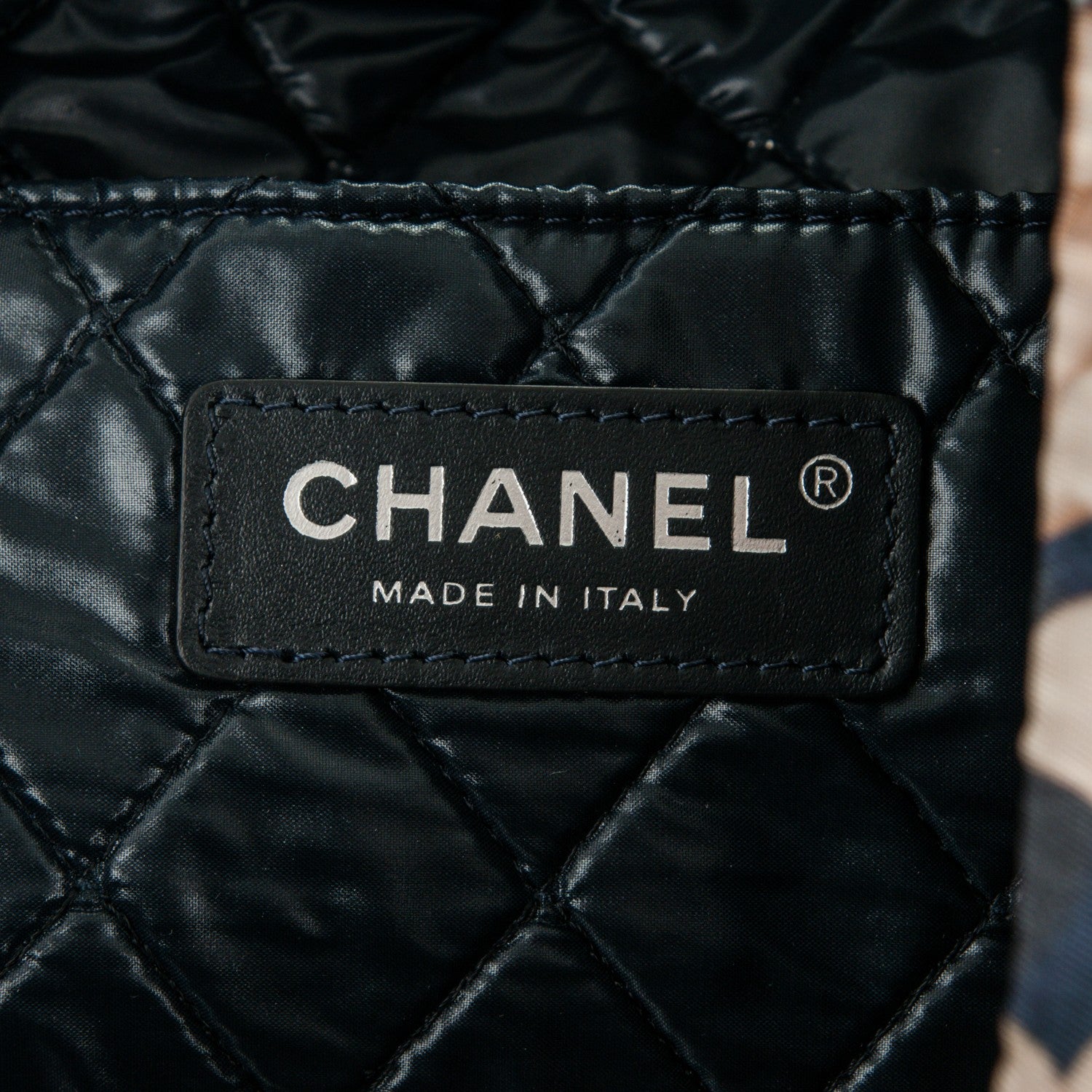 Chanel Nylon Cat Emoticon Tote Navy Gold 6 of 8