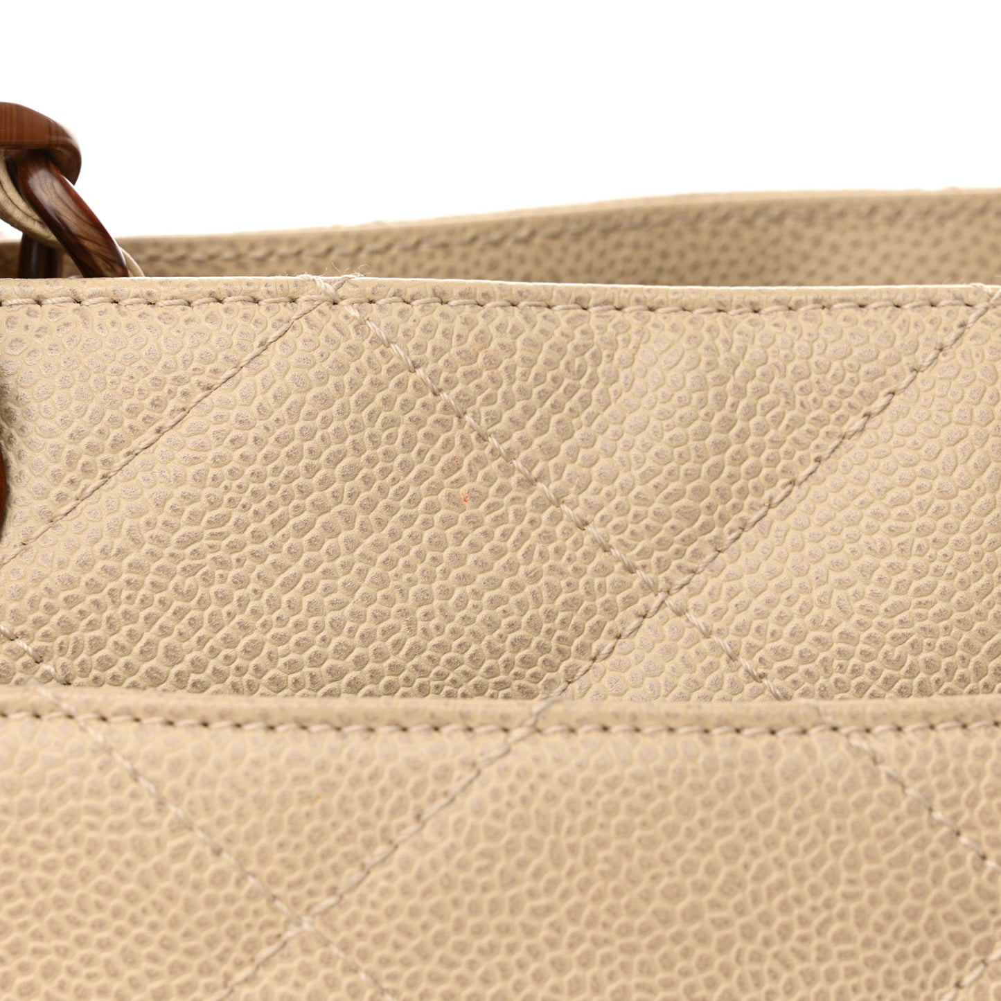 Caviar Quilted Bekko Shopper Tote Beige