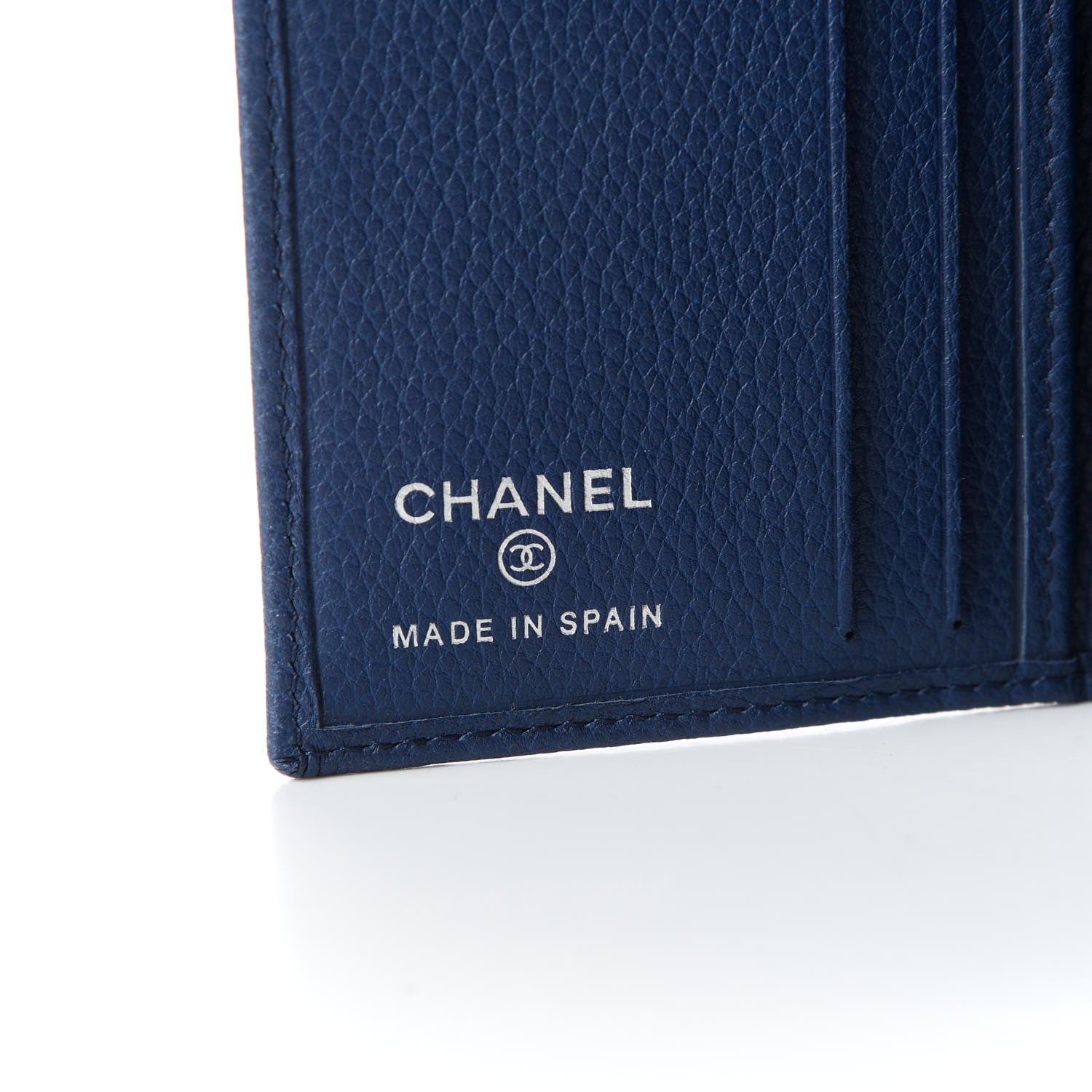 Chanel Grained Calfskin Brilliant Card Holder Blue 6 of 7