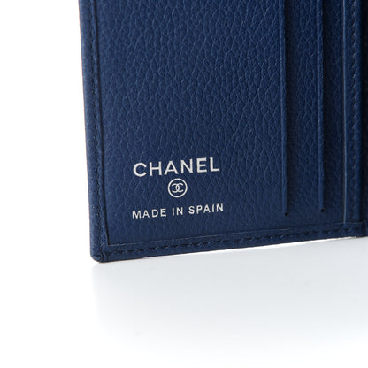 Chanel Grained Calfskin Brilliant Card Holder Blue 6 of 7