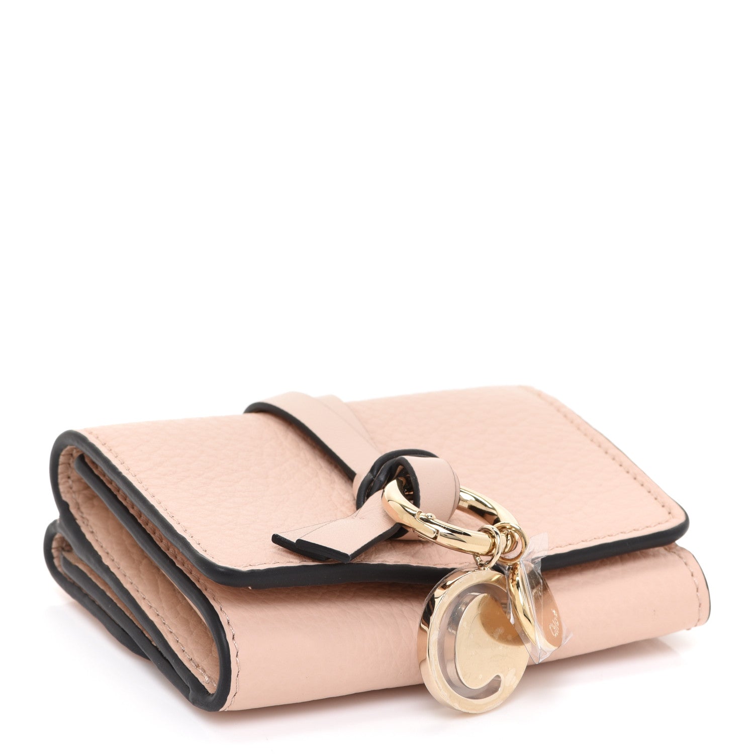 Chloe Calfskin Alphabet Mini Trifold Wallet Cement Pink 4 of 9