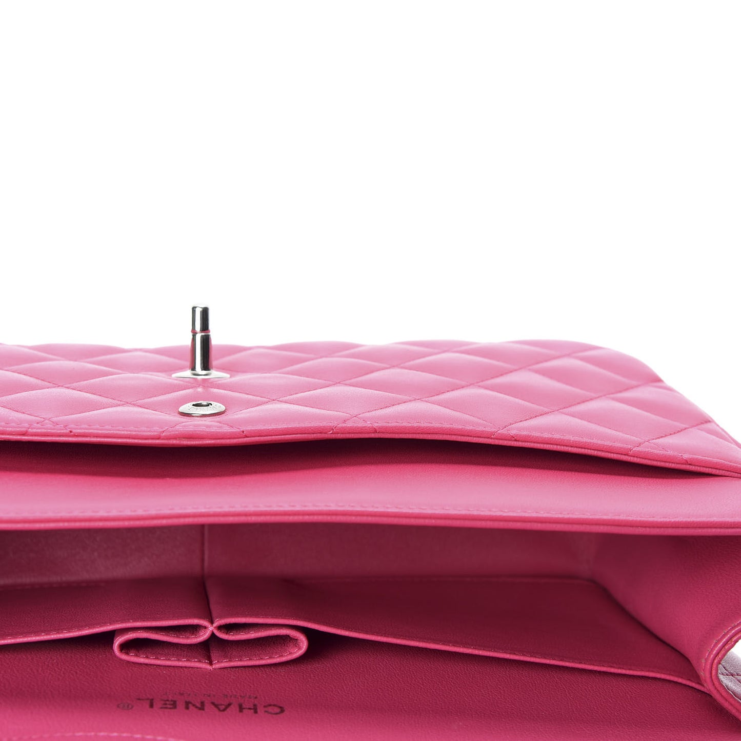 Lambskin Quilted Jumbo Double Flap Dark Pink