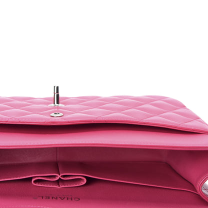 Chanel Lambskin Quilted Jumbo Double Flap Dark Pink 4 of 9