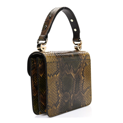 Gucci Snakeskin Small 1973 Top Handle Bag Yellow 3 of 10