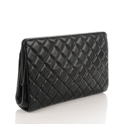 Chanel Caviar Quilted CC Large Clutch Black 3 of 7