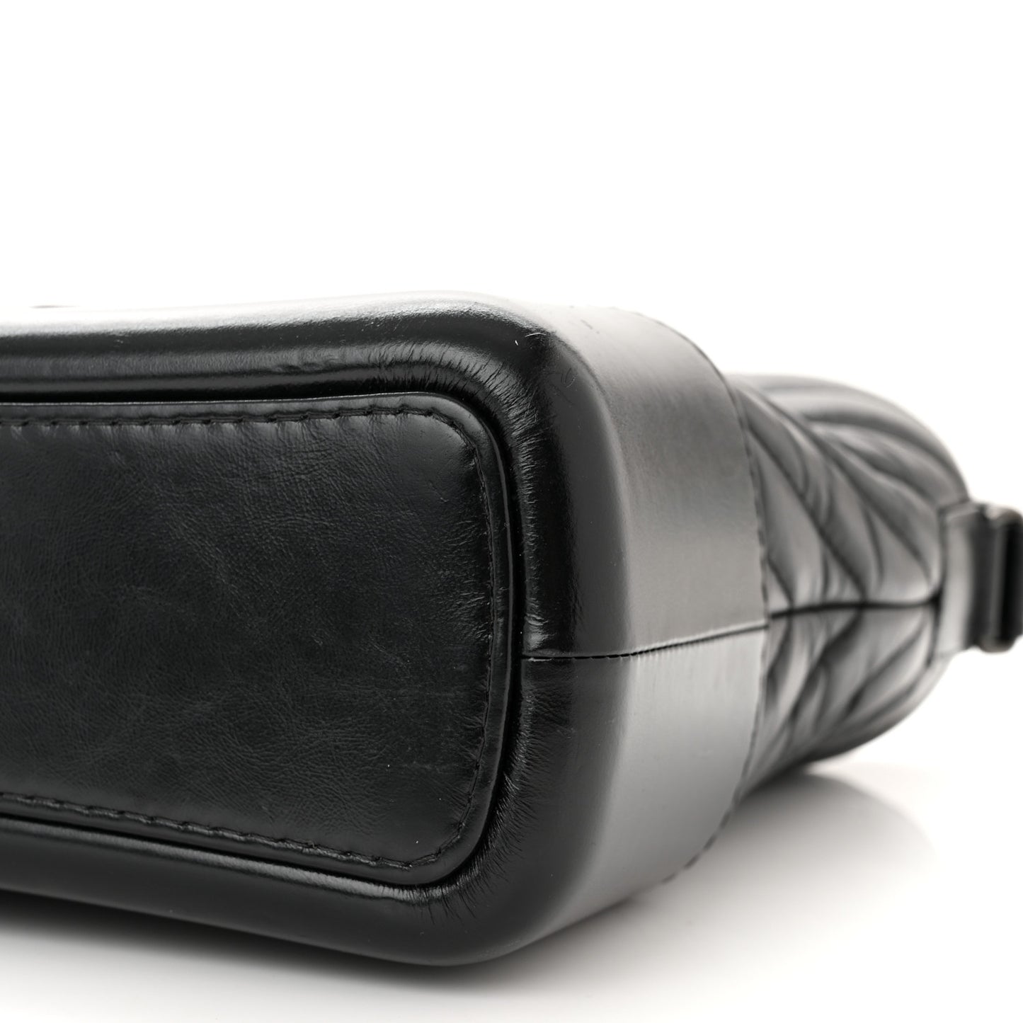 Aged Calfskin Chevron Quilted Medium Gabrielle Hobo So Black