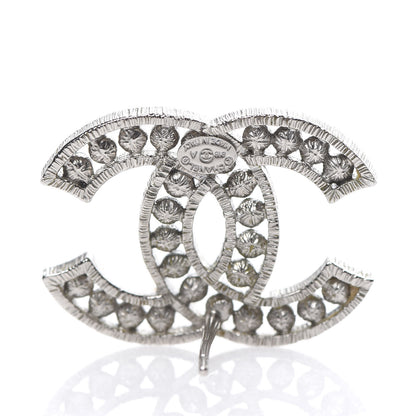 Chanel Crystal Large CC Earrings Black Silver 4 of 5