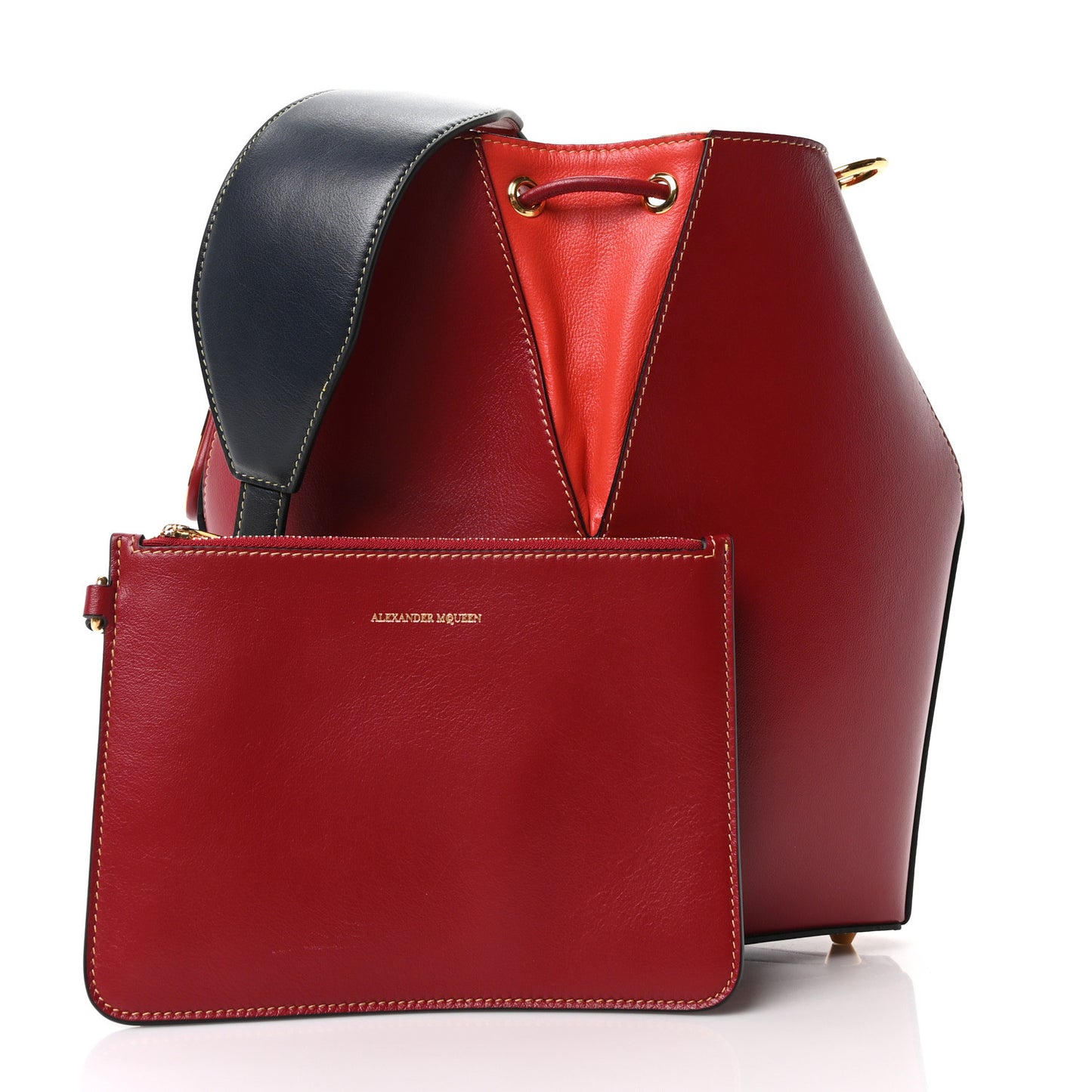 Calfskin The Bucket Bag Red Multicolor