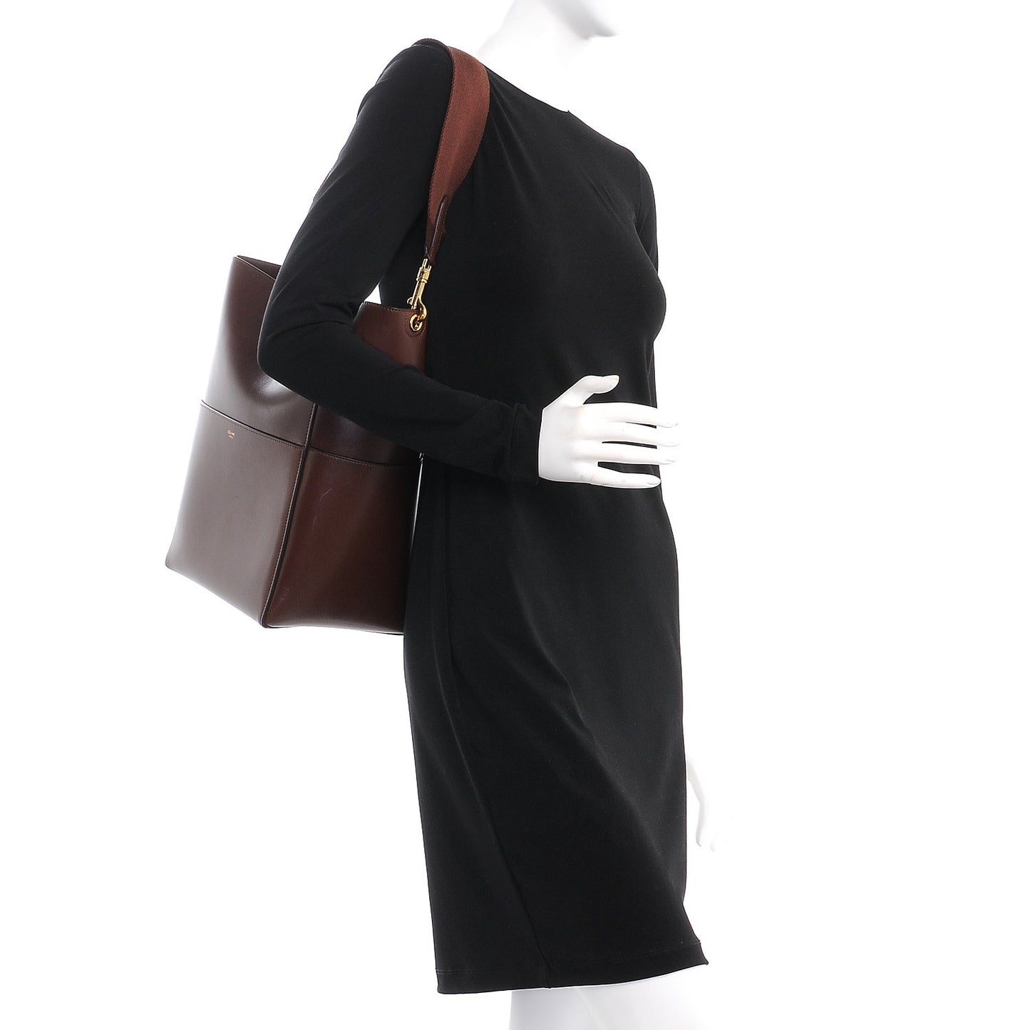 Supersoft Calfskin Sangle Bucket Bag Burgundy