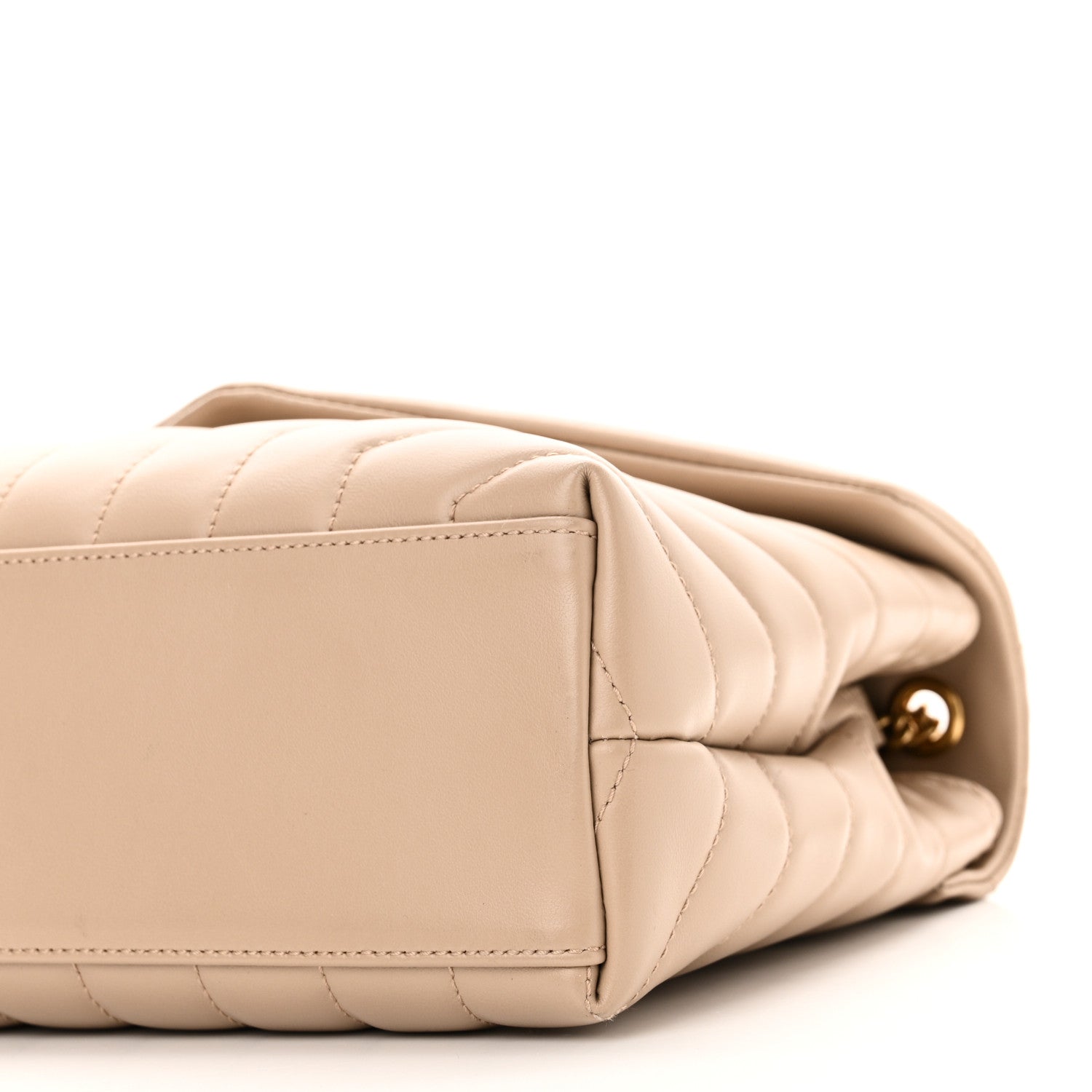 Saint Laurent Calfskin Y Quilted Monogram Small Loulou Chain Satchel Dark Beige 10 of 10